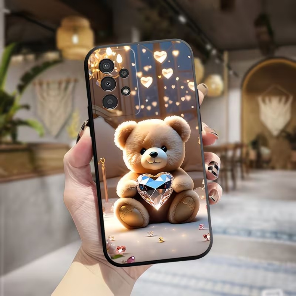 Samsung Galaxy A55 - Casing Ponsel Berlapis Kristal Motif Beruang