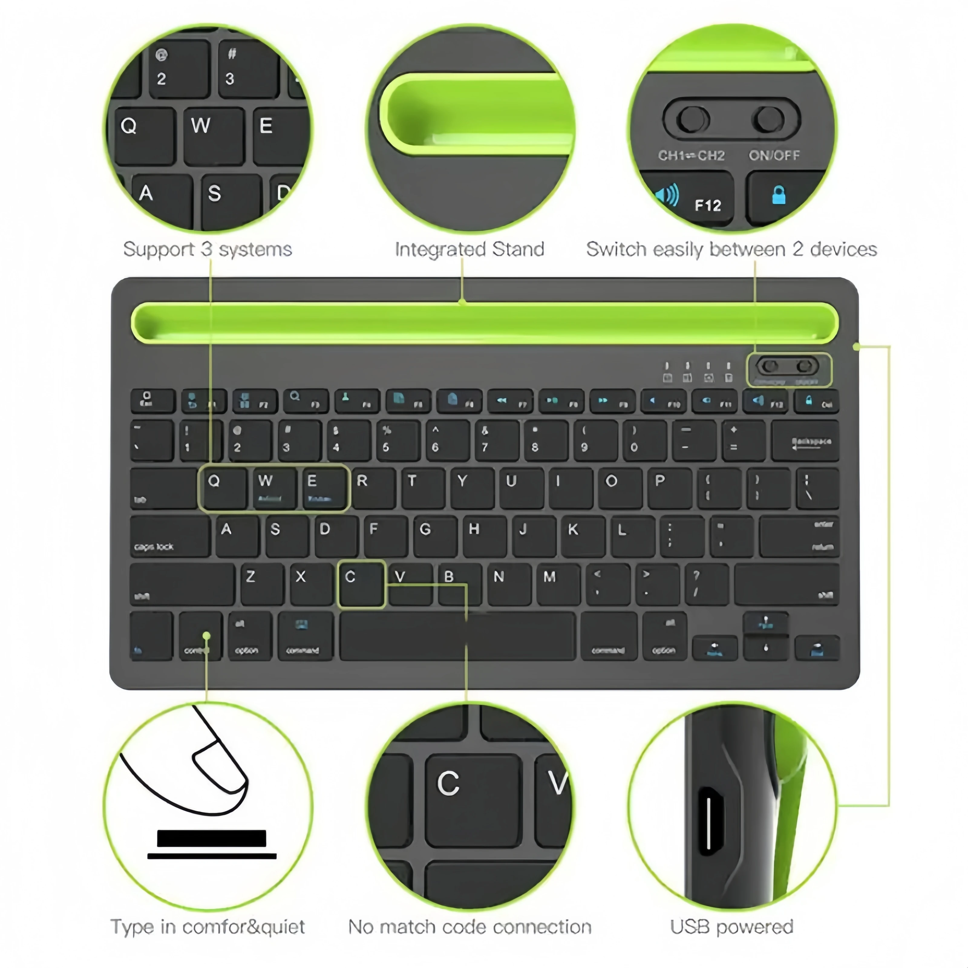 Keyboard Nirkabel Bluetooth Mi - Android Tablet Gaming Accessories ulasan dan harga